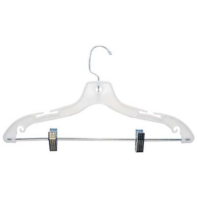 Plastic Dress Hanger with Clip- White - 17 by Manhattan Wardrobe