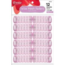 Annie Wire Mesh Rollers - Pink Large 1 1/8" Diameter, 3" Width - 12 ct | MWS