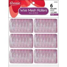 Annie Wire Mesh Rollers - Purple Jumbo 1 3/4" Diameter, 3" Width - 6 ct