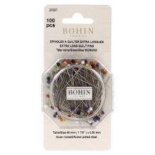 Bohin Glass Head Multi-Color Quilting Pins 1 7/8" - 100 ct. | MWS