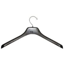 Broad Shoulder Contoured Plastic Suit hanger without bar - Black - 17"