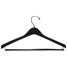 Contoured Plastic Suit Hanger with strut - black - 17" by Manhattan Wardrobe Supply