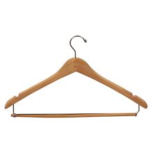  Curved Wooden Suit Hanger with Strut - Natural - 17"