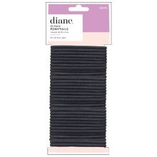 Diane Ponytails Hair Elastics - Black 35 ct. | MWS
