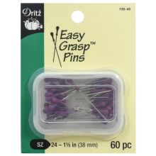 Dritz Easy Grasp Dipped Pins Size 24 1 1/2" Purple - 60 ct.