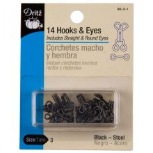 Dritz Hooks and Eyes - Size 3 - 14 sets