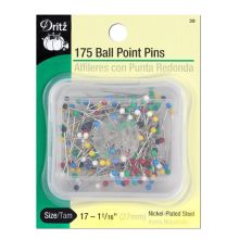 Dritz Multi Colored Ball Point Straight Pins (Size 17 - 1 1/16" - 175ct.) by Manhattan Wardrobe Supply
