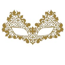 Face Lace Masks - Beauroque w/ Eyes Open - Gold | MWS