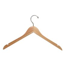 Flat Wooden Shirt and blouse hanger with notches - natural - 17" |MWS