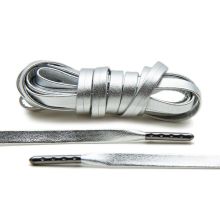 Lace Lab Leather Laces - Gun Metal Tips - 1 Pair