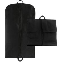 Non-Woven Polypropylene  Zippered 45" Garment Bag w/ Handles - With Gusset-Black | MWS