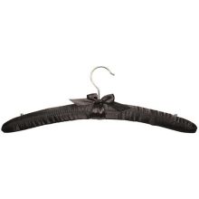 Satin Padded Hanger with shoulder studs - Black -16" by Manhattan Wardrobe Supply