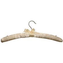 Satin Padded Hanger with shoulder studs - Ivory -16" | MWS