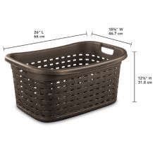 Sterilite Laundry Basket Weave Style -26L x 18 3/8W x 12.5H - Espresso | MWS