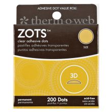 Therm-O-Web Zots 3D Clear Adhesive Dots 1/2" x 1/8" Thick - 200 ct. | MWS