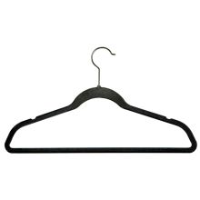 Velvet Slimline Suit Hanger with Crossbar - Black - 17"