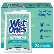 Wet Ones Sensitive Skin Wipes - Pocket Singles-24 Ct. by MWS